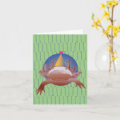 Axolotl Birthday Kaart (Gele Bloem)