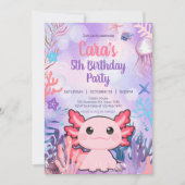 Axolotl Birthday Party Kaart (Voorkant)