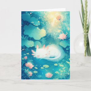 Axolotl Bloem Vijver Sereniteit Kaart
