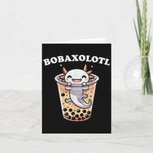 Axolotl Boba Tea Bubble Tea Milk Tea Anime Axolotl Kaart