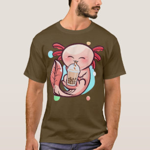 Axolotl Boba Tea Funny Amphibian Drink Bubble T T-shirt