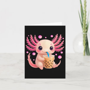 Axolotl Bubble Bo Tea Anime Schattige Kawaii Teen Kaart