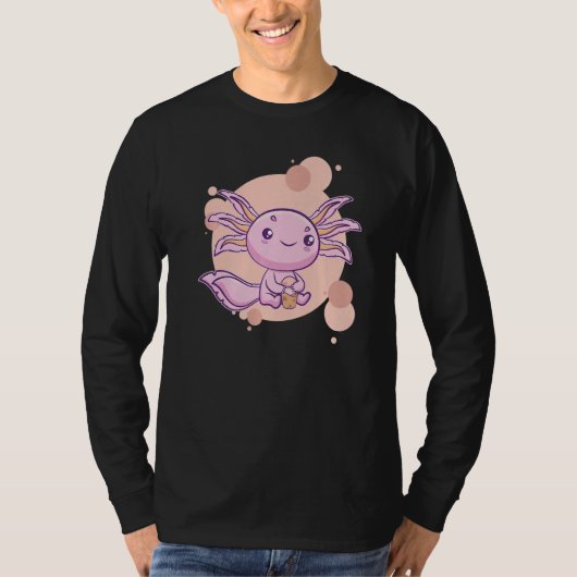 Axolotl Bubble Tea Boba Ambystoma Mexicanum Walkin T-shirt (Voorkant)