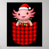 Axolotl Buffalo Red Plaid Cket Christmas Funny Men Poster (Voorkant)