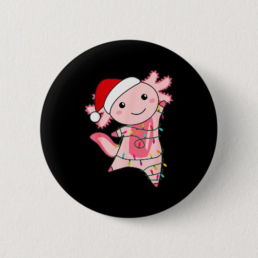 Axolotl Christmas Fairy Light Christmas Axolotl Ronde Button 5,7 Cm (Voorkant)