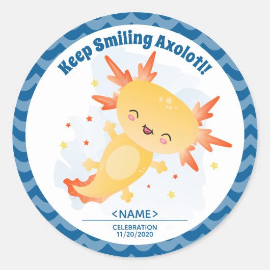 Axolotl Classic Round Sticker (Voorkant)