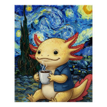 Axolotl Coffee Starry Night Dream