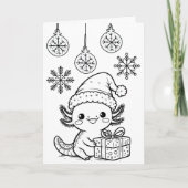 Axolotl Coloring Page | Christmas Kaart (Voorkant)