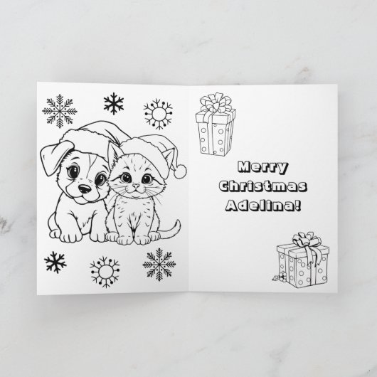 Axolotl Coloring Page | Christmas Kaart (Binnen)