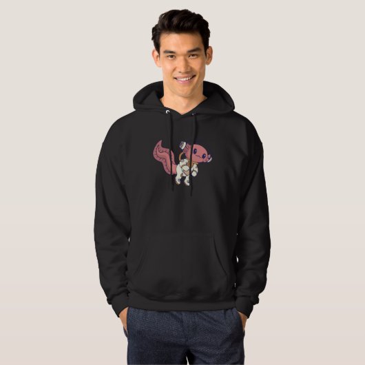 axolotl cute funny axolotl lover space spaceman 1 hoodie (Voorkant volledig)