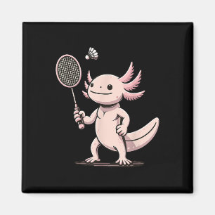 Axolotl die badminton speelt Speler Shuttle Sport Magneet