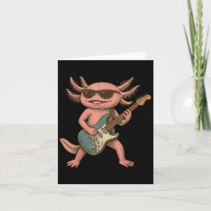 Axolotl die gitaar speelt Rock And Roll cadeau man Kaart