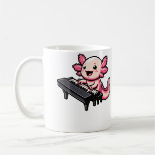 Axolotl die piano speelt Axolotls Musicus Muziek Koffiemok