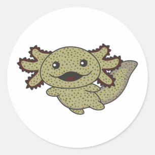 Axolotl Diverse soorten Axolotls Zoete Dieren Cl Ronde Sticker