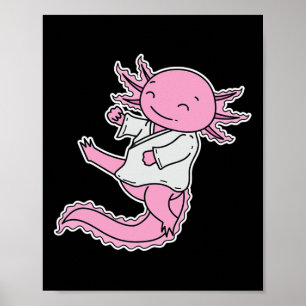 Axolotl doet aan karate poster