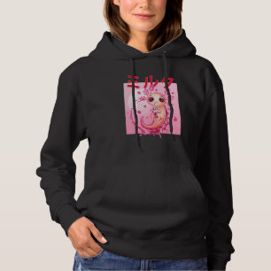 Axolotl Drink aardbeien Roze melkroze Plush Salama Hoodie