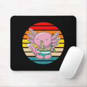 Axolotl Eating Ramen Kawaii Anime Japanse Food Ki Muismat (Met muis)