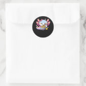 Axolotl Eating Ramen Noodle Anime Kawaii Japans Ronde Sticker (Tas)