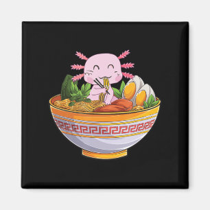 Axolotl Eating Ramen Noodles Kawaii Anime Gift Gir Magneet