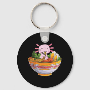 Axolotl Eating Ramen Noodles Kawaii Anime Gift Gir Sleutelhanger