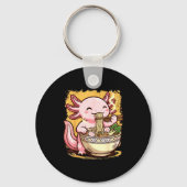 Axolotl Eating Ramen Noodles Sleutelhanger (Voorkant)