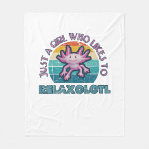 Axolotl Een meisje dat van Relaxolotl houdt Fleece Deken
