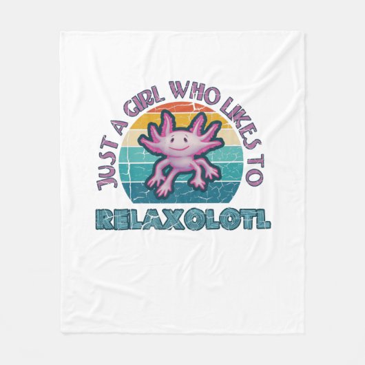Axolotl Een meisje dat van Relaxolotl houdt Fleece Deken (Voorkant)