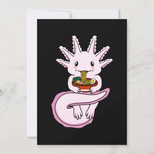 Axolotl Eet Ramen Kawaii Dierenliefhebber Huisdier Bedankkaart (Voorkant)