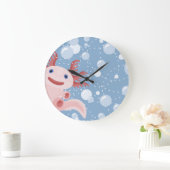 Axolotl en Bubbles Bold Vector Design Grote Klok (Huis)