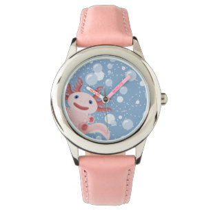 Axolotl en Bubbles Bold Vector Design Horloge