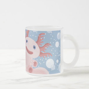 Axolotl en Bubbles Bold Vector Design Matglas Koffiemok