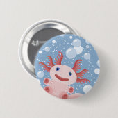 Axolotl en Bubbles Bold Vector Design Ronde Button 5,7 Cm (Voorkant /achterkant)