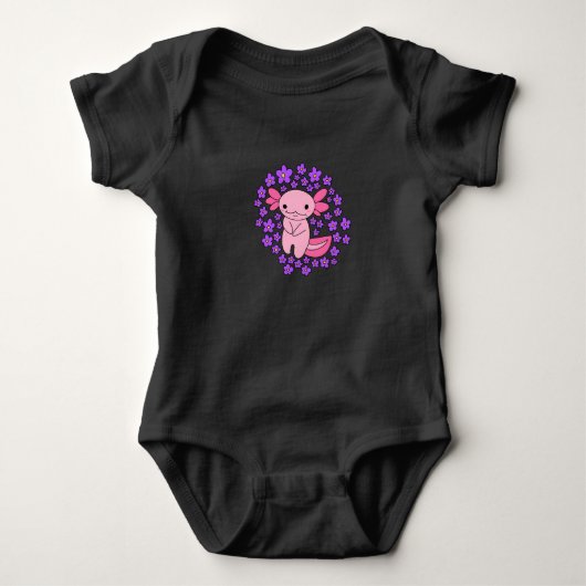 Axolotl et Fleurs Bébé Haut (Devant)