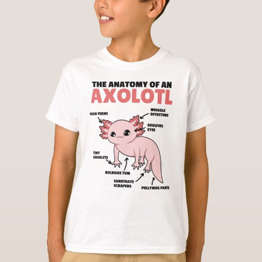Axolotl Explanation Anatomy Of An Axolotl T-shirt (Voorkant)