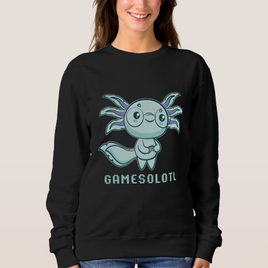 Axolotl Fish Playing Video Games Lizard Gamesolotl Trui (Voorkant)