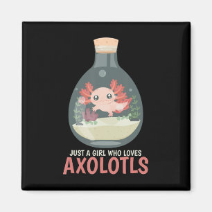 Axolotl Fish Tank Axolotl Vragen Cute Anime Kind Magneet