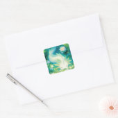 Axolotl Floral Oasis Vierkante Sticker (Envelop)