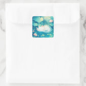 Axolotl Flower Pond Serenity Vierkante Sticker (Tas)