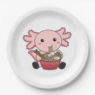 Axolotl Food Ramen Japanese Food Kawaii Animals Po Papieren Bordje