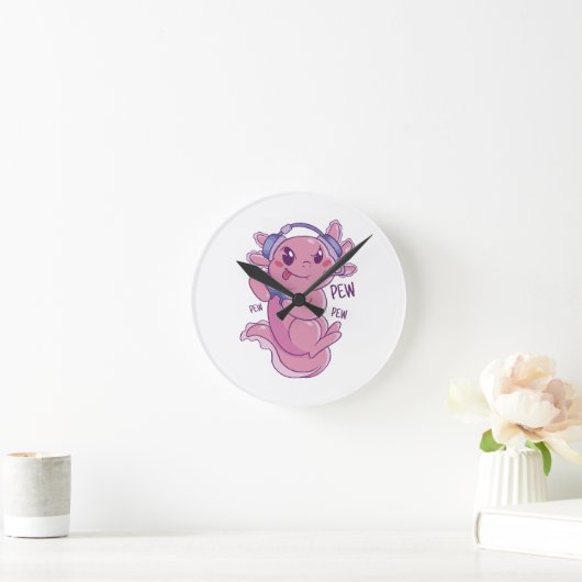 Axolotl Gamer Challenge Blast Ronde Klok (Huis)