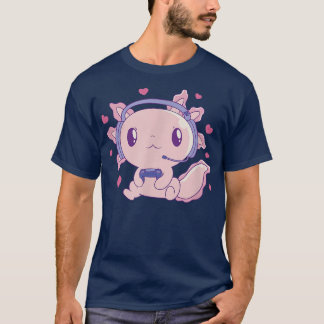 Axolotl Gamer Cute Funny Axolotls Kawaii Ja T-shirt