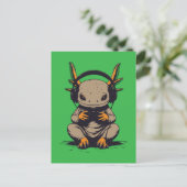 axolotl gamer feestdagenkaart (Staand voorkant)