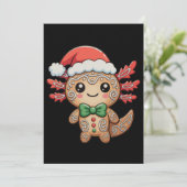 Axolotl Gingerbread Kerstmis Kerstmis Matching Fam Feestdagenkaart (Staand voorkant)