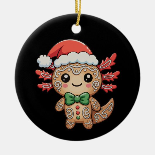 Axolotl Gingerbread Kerstmis Kerstmis Matching Fam Keramisch Ornament (Voorkant)
