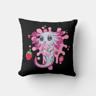 Axolotl Girl Strawberry Milk Shake Kawaii Japans Kussen