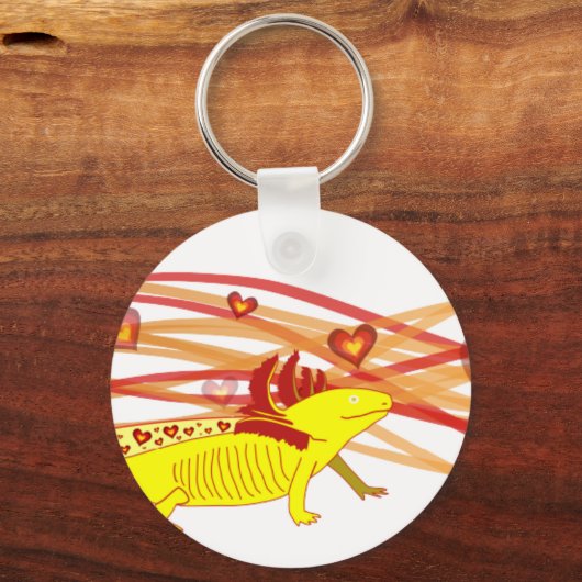 Axolotl Gold-Albino Sleutelhanger (Voorkant)