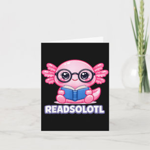 Axolotl grappige boekenwurm lezer boek kaart