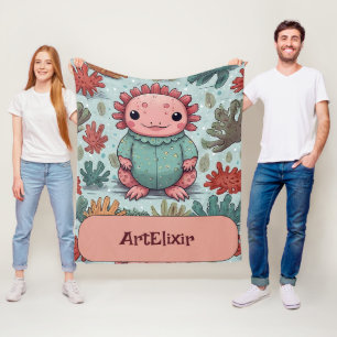 Axolotl Grappige Unieke Print Fleece Deken
