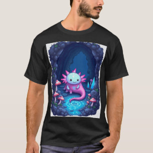 Axolotl Grotverkenner Pixel Art Sticker Gaming Des T-shirt