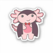 Axolotl Halloween Cute Devil Vampire Costume Sticker (Voorkant)